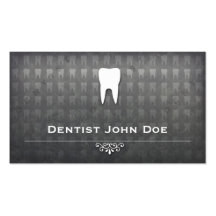 metallic grey dentist dental office business card