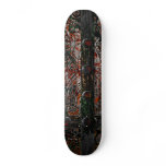 Metallic Grunge Paisley Red Rust Gray with Rivets