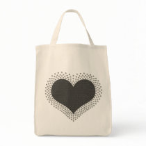 Metallic Heart Bag, Gray