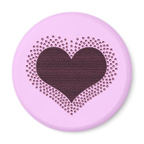 Metallic Heart Magnet, Burgundy