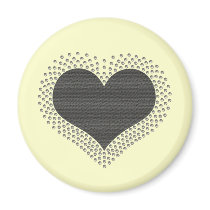 Metallic Heart Magnet, Gray