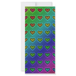 metallic heart pattern rack card