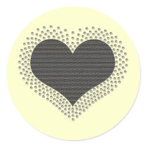 Metallic Heart Stickers, Gray