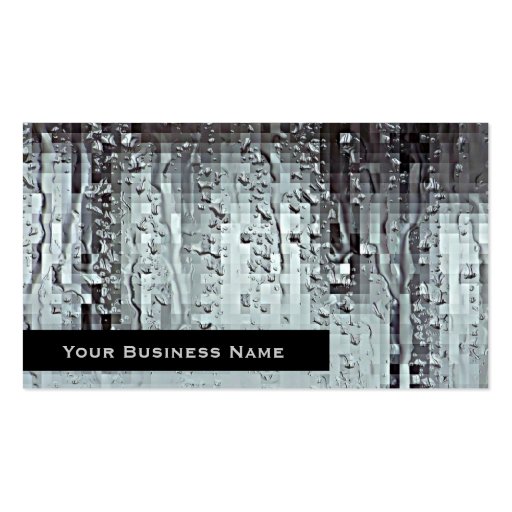 Metallic Modern Abstract Rain Droplets Business Card Template (front side)
