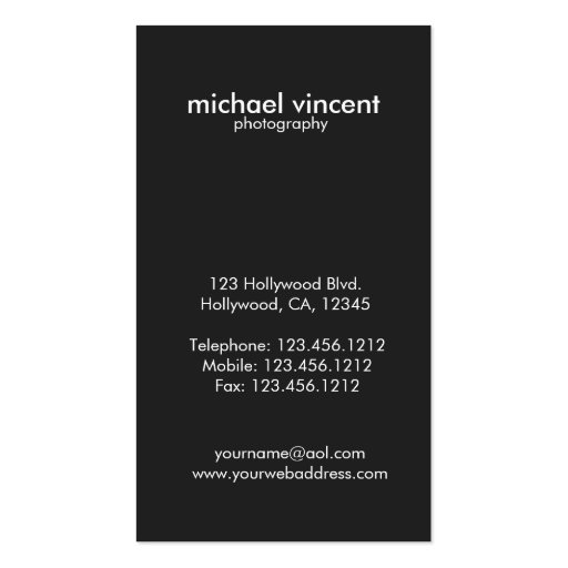 Metallic Monogram Photographer Business Card (back side)