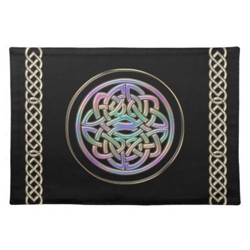 Metallic Rainblow Celtic Knot Design Place Mat