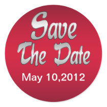 Metallic Save the Date Red Sticker stickers