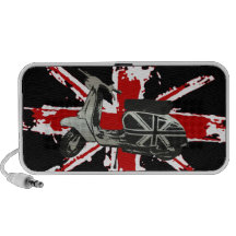 Metallic Scooter on shredded union jack art Travelling Speaker