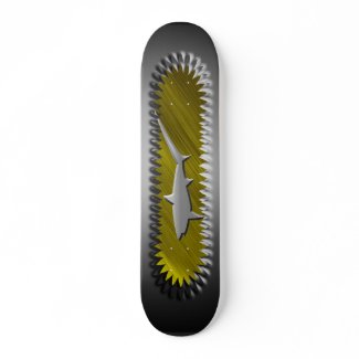 Metallic shark skateboard decks