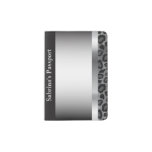 Metallic Silver and Gray Leopard | Personalize Passport Holder
