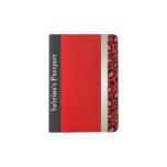 Metallic Silver and Red Leopard | Personalize Passport Holder