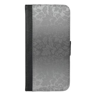 Metallic Silver Gray With Floral Damasks