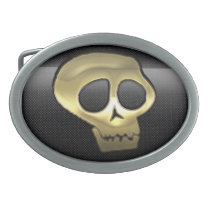 Metallic Skull Belt Buckle 
