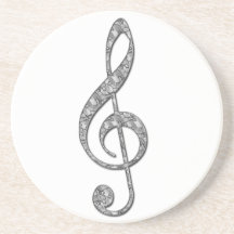 Metallic Treble Clef  coaster