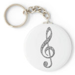 Metallic Treble Clef Key Chains