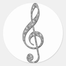 Metallic Treble Clef Stickers