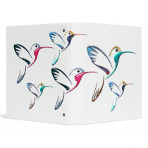 Metallic Tropical Hummingbird 3 Ring Binders