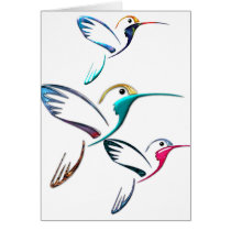 Metallic Tropical Hummingbird Card