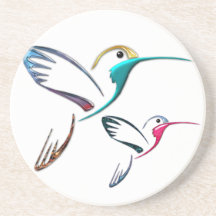 Metallic Tropical Hummingbird Coasters
