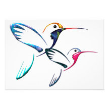 Metallic Tropical Hummingbird Custom Announcements
