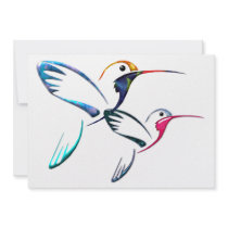 Metallic Tropical Hummingbird Custom Announcements