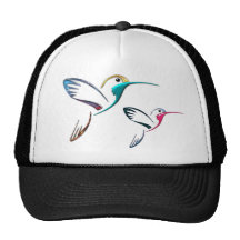 Metallic Tropical Hummingbird Mesh Hats