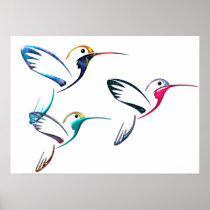 Metallic Tropical Hummingbird Posters