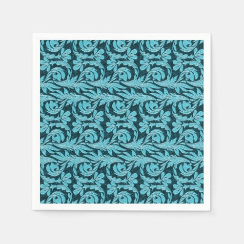 Metallic Waves-Two Toned Teal-PAPER PARTY NAPKINS