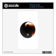 Metallic Yin Yang Decal For iPhone 4S