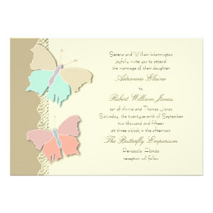 Metamorphosis Artistic Butterfly Wedding  Design Invitation