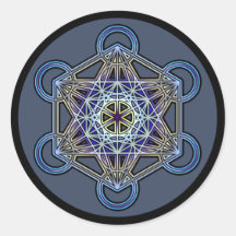 metatron-cube-mandala-3 round sticker