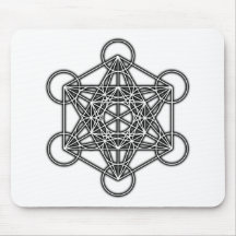 Metatron's Cube (Black) Mousepads
