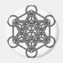 Metatron's Cube (Black) Refrigerator Magnets