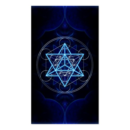 Metatrons cube - Merkaba - star tetrahedron Business Card Template (front side)