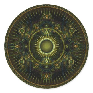 Metatron's Magick Wheel - Fractal Sticker sticker