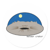 Meteor Crater Round Sticker
