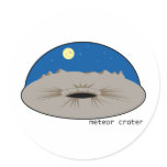 Meteor Crater Round Sticker