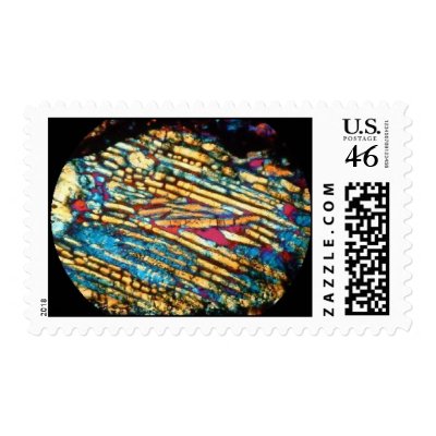 Meteorite Ghubara. Thin section. Chondrite. Stamp by wwwsikhote