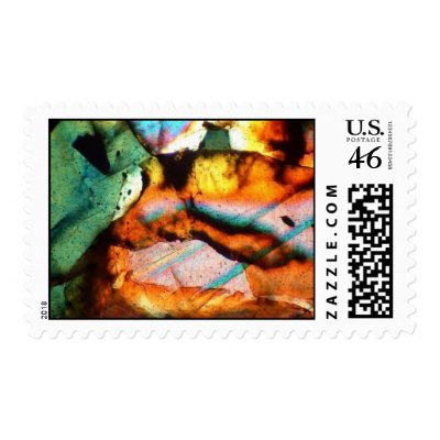 Meteorite. Type Ureilite. Thin section. Postage Stamps by wwwsikhote