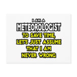 Meteorologist...Assume I Am Never Wrong Post Card
