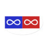Métis Blue & Red Flag Oval Sticker