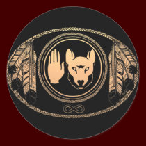 Metis Flag Art Stickers First Nations Wolf Gifts stickers