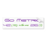 Metric Marathon Purple Bumper Stickers