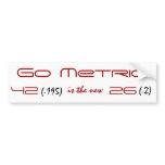 Metric Marathon Red Bumper Stickers