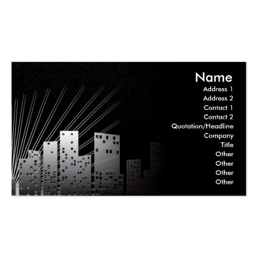 MetroBlack Business Card (front side)