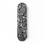 Metropolis I - White on Black Custom Skate Board