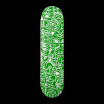 Metropolis I - White on Green skateboards