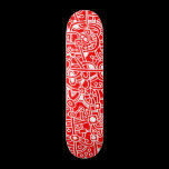Metropolis I - White on Red skateboards