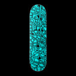 Metropolis II - Black on Cyan skateboards