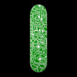 Metropolis II - White on Green skateboards